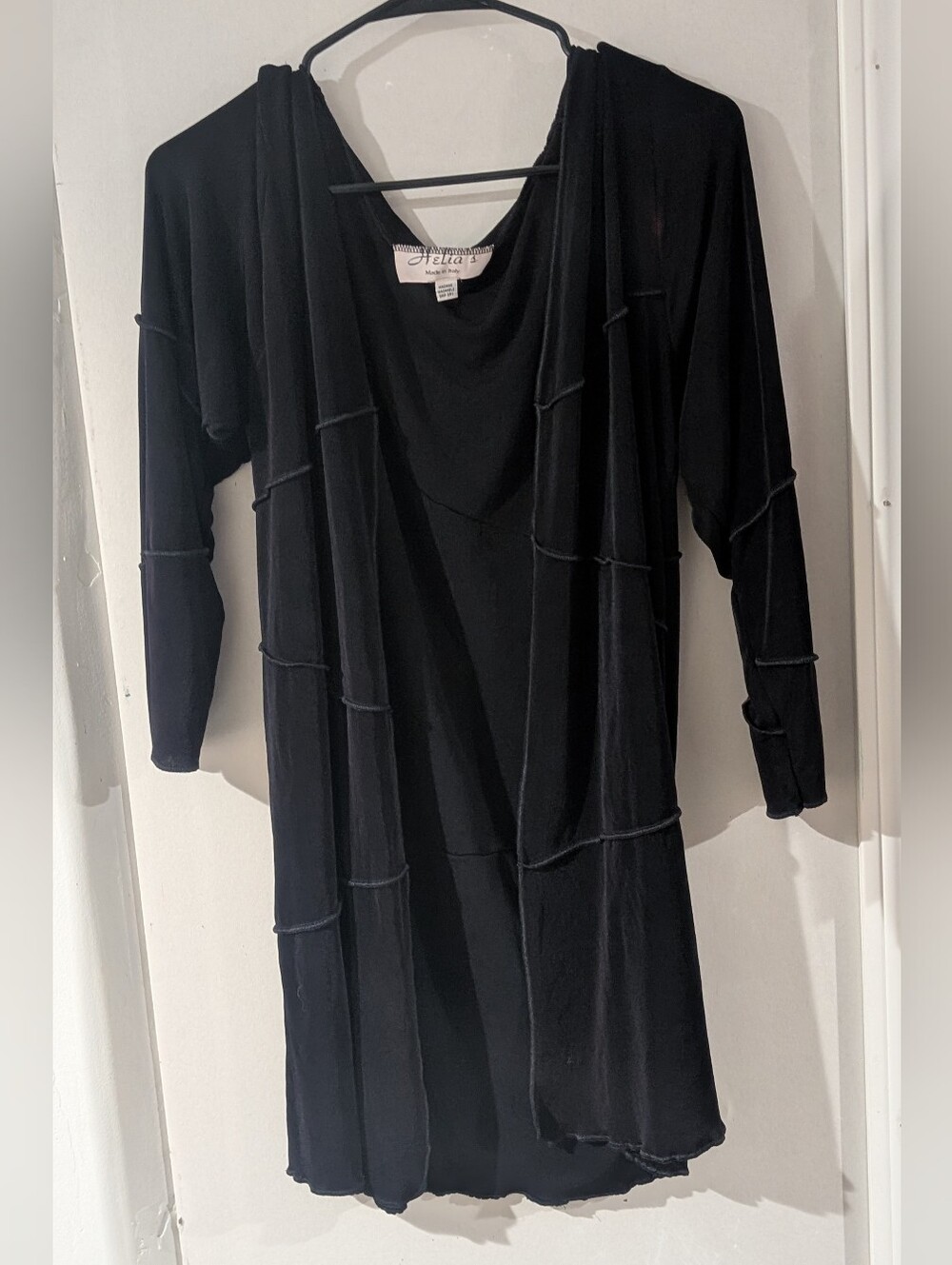Vintage Black Layered Open Cardigan - Made In Italy
